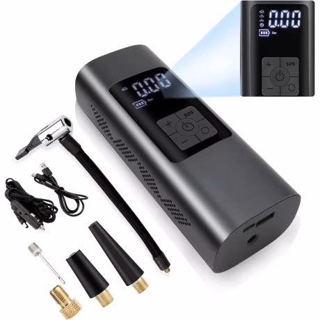 12V DC Wireless Air Compressor Auto Tyre Inflator Portable Air Pump with Digital Pressure for Car Tires Balloon