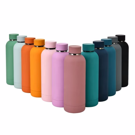 500ml Rubber paint stainless steel water bottle double wall vacuum insulated water beverage bottle with cover