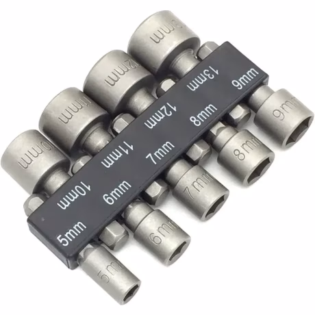 9/14pcs Power Hand Driver Drill Tools Set 5-13mm Metric Socket Wrench Set Power Nuts Driver Socket 1/4" Hex Shank Drill Bit Set