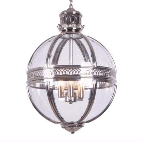 American Retro Industrial Large Round Glass Ball Chandelier for Hotel Restaurant Lobby Bedroom Dining Room Loft
