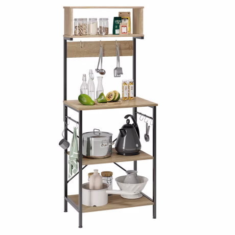BESTIER Industrial Storage Rack Home Storage Kitchen Display Rack Shelf With Steel Kitchen Organizer Shelf Frame