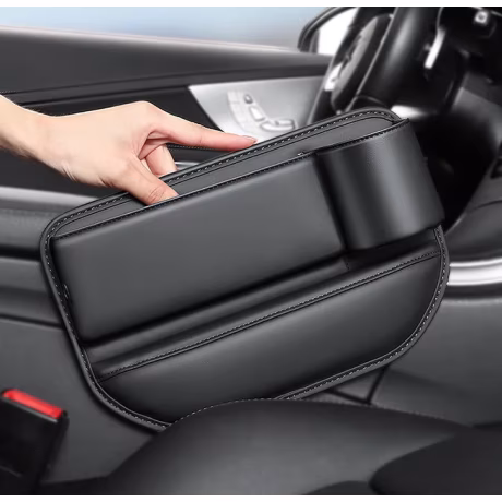 Car Seat Gap Filler Organizer with Cup Holder Car Leather Cup Holder Gap Bag Car Seat Storage Box with Cup Holder