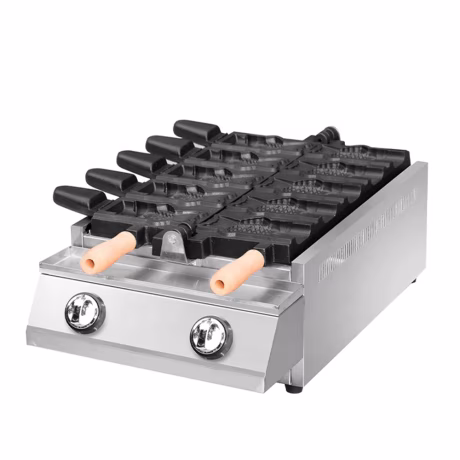 China Factory Commercial Food Truck Street Fast Food Snacks Machine 5PCS Taiyaki Ice Cream Cone Making Machine
