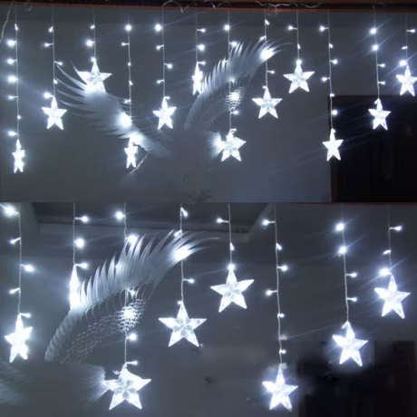 Christmas String Lights Remote Control Fairy Light Star Curtain Lamp Holiday Wedding Living Room Decoration Lighting