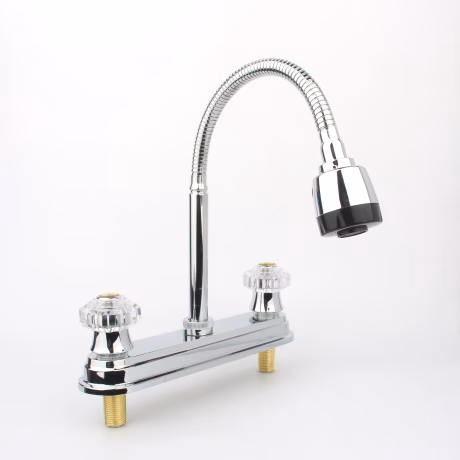 Chrome plated Basin Mixer Water Tap Bathroom Basin Faucet with Double Handles