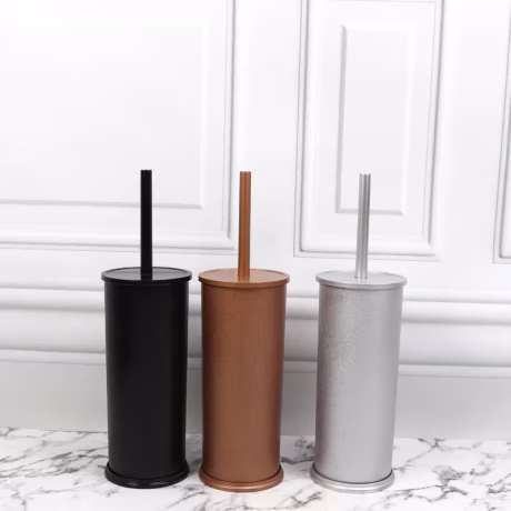 Freestanding Deep Cleaning Toilet Brush and Holder Set for Bathroom Storage and Organization