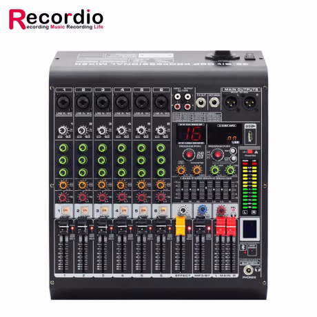 GAX-MC6 Professional Mixer 6 Channel Blueteeth digital mixing console with Reverb Effect Home Karaoke USB Live Interface Mixer