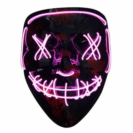 Halloween 10 colors stock led purge mask el wire flashing party PVC lighting mask