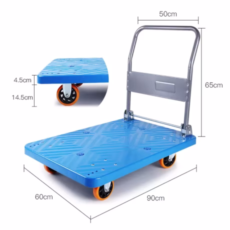 Heavy Duty Transport Tool Carts Platform Truck Cart Folding Platform Trolley Truck Silver Blue Steel Stainless Packing Packaging