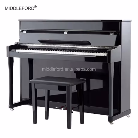 High Glossy Mirror Polish 88 Weighted Key Upright Digital Piano Home Vertical Piano Black MDU118
