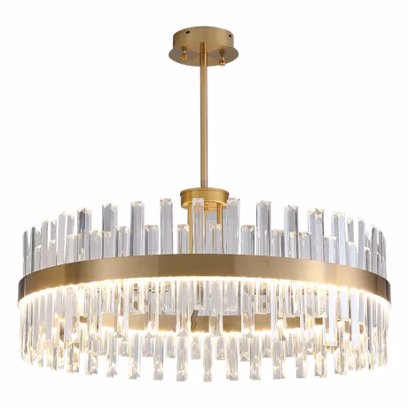 Hot sale Modern Round crystal chandelier modern pendant light for decoration home restaurant project of high ceiling lamp