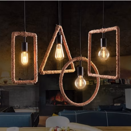 industrial creative art deco antique led ring pendant lamp