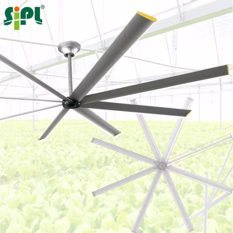 Industrial Day Night New Ventilation Solar Hybrid Powered Energy Saving 10ft Giant Big Ass Ceiling Air Cooler HVLS DC Fan Blower