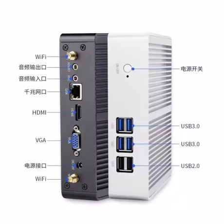 J1800 Dual Core I5 I7 Embedded Industrial Fanless XCY Mini PC Control Host Computer for Business SSD Windows 10 64GB 128GB DDR3
