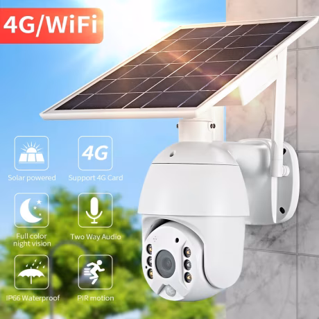 Loosafe Unique Innovative PTZ Wireless Outdoor Solar Powered Wifi Security Battery Camera 4G SIM card