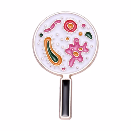 Microscope Enamel Pins Custom Microbiology Paramecium Brooches Lapel Badges Funny Science Jewelry Gift for Students Friends