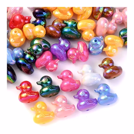 Mix Design Aurora Effect DIY Jewelry Supplies Colorful Acrylic Loose Beads Duck Rabbit Paw Bear Shape Pens Bracelets Keychains