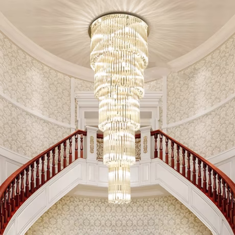 Multi Layers Modern Crystal Chandelier Lamp AC110V 220v Long Staircase Light Fixtures ,Luxury Projects Pendant Lighting