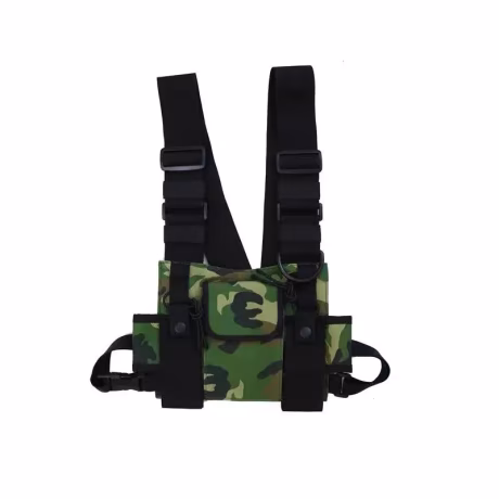Nylon Tactical Vest Hunting Outdoor Radio Harness Walkie-talkie Hand Vest Chest Rig Pack Pouch Rescue Security Duty Chest Bag
