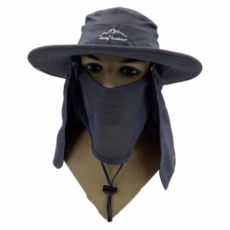 RTS High quality polyester hunting and fishing custom bucket hat with flap neck cover 360 UV sun protection fishing bucket hat