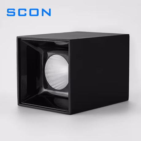 SCON 7W Black Modern Decorative Clothes Store Surface Square Spot LED Ceiling Light SC-SDF