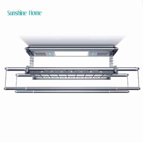 Smart sunshine home metal folding clothes rack telescopic clothes pole aluminum drying clothes rack with fan