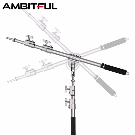 Stainless Steel MF-01 94-232cm 37"- 91" Studio Photo Telescopic Boom Arm Top Light for Pro Studio Flash Strobe
