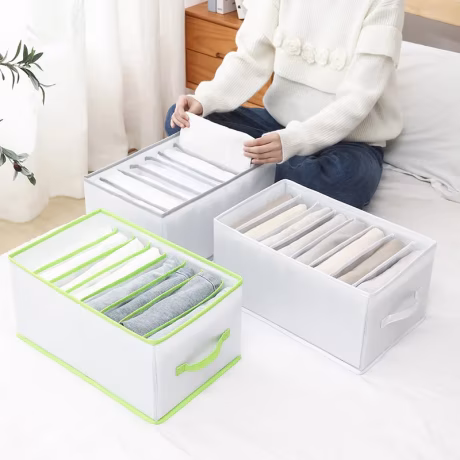 Wardrobe Clothes Organizer Closet Organizers and Storage Baskets Mesh Clothes Storage Organizer for Thin Jeans