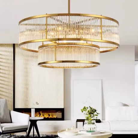 Zhongshan Customizable Golden Modern Living Room Chandelier Lamp Creative Crystal Pendant Lighting for Hotel Villa
