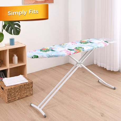 100% Cotton Heat Resistance Double Layers 124*38 cm Flamingo Cartoon Ironing Board Cover With Elastic Edge