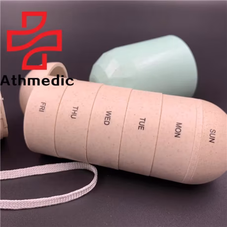 2025 Athmedic new food recycle rnatural environmental biodegradable 7 days drug tablet pill box case planner organizer product
