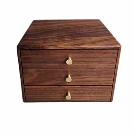 3 Tier Drawer Stash Box Desktop Organizer Handmade Wood Storage Box Bins