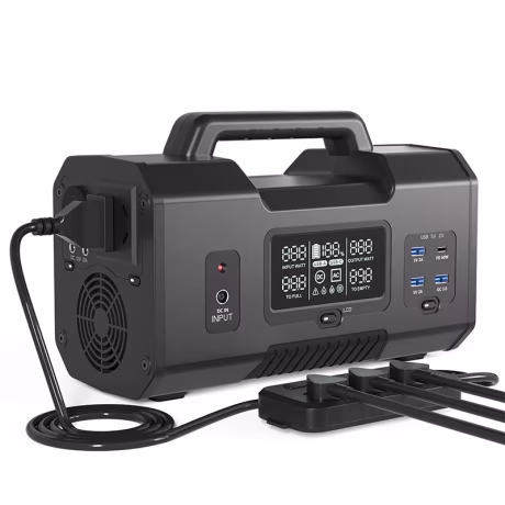 300W Portable Power Station Built in 30W Loud Wireless Speaker 299.5Wh Capacity 5 Output Port Portable Generator with Flashlight