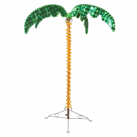 7' Led Lighted Home Party Christmas Holiday Decoration Outside Patio Tropical Rope Lighted Palm Tree