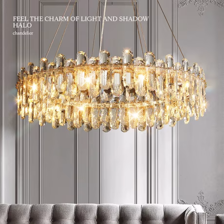Clear Crystal Shining Starry Luxury Contemporary Living Room&amp;Dining Room Chandelier Lighting Lamp High Ceiling