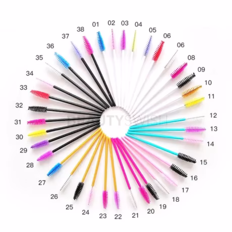 Custom Logo Eyebrow Mascara Wand Eyelash Spoolie Brush 50 Wholesale Disposable Lash Wands Eyelash Extension Brush