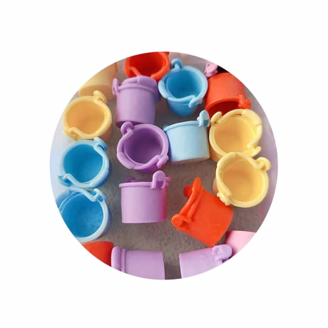 Doll house Mini Simulation Water Buckets Fairy Garden Beach Bucket Dolls House Accessories Pretend Play Toys