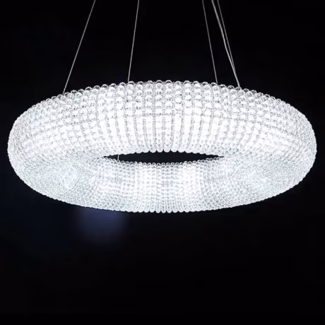 Guzhen Manufacturer Artistic Round Ring Starry Indoor Living Room Lighting Lamp for Dining Room Hotel Lobby Pendant Light