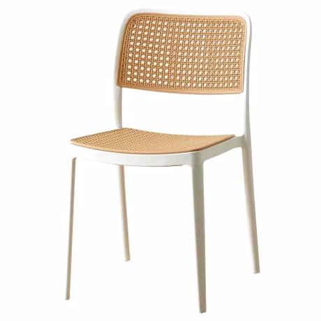 Light Stackable natural Colour sturdy indoor Garden vintage Artificial Synthetic rattan dining room chairs
