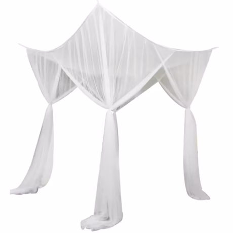 Luxurious Rectangular Queen King Bed White Color Mosquito Net Folding with Four Doors Outdoor and Indoor bed canopy decoration
