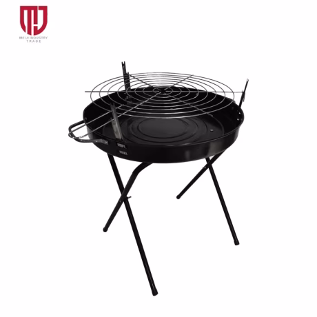 MEIJI 4 Legs Folding Charcoal Stove Fire Pit Steel Round BBQ Outdoor Fire Pit Wood Burning Camping Brazier Outdoor Stove