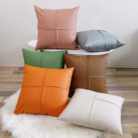 Moden Boho Leather Pillow Covers Cases, Decorative Pillows Couch for Living Room Garden Bed Sofa Chair/