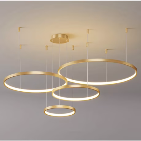 Modern Pendant Lights Living Room Dining Room Circle Rings Acrylic Aluminum Body LED Ceiling Lamp Home Metal Contemporary