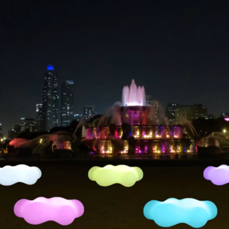 Motif Lights RGB Cloud Seats Garden Park Decorative Patio Party Mall Rest Chair Landscape Bench Chaise Longue