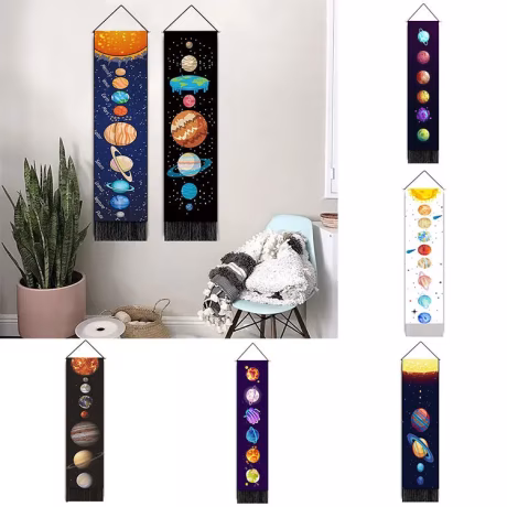 Nebula Galaxy Colorful Planet Tassel Aesthetic Vertical Tapestry for Living Room