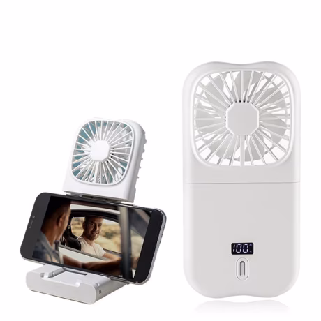 New F13 handheld folding storage mini charging fan 4 speed can be used as a mobile power neck fan mobile phone bracket