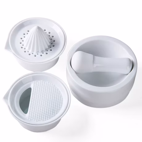 porcelain white ceramic spice grinder mortar and pestle set herbage citrus juicer mortier avec plion