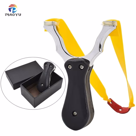 Portable Alloy Slingshot Powerful Outdoor Folding Pocket Hunting Slingshot With Foldable Design And Storage Box