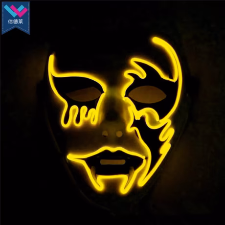 TW-M074 Glowing Devil Mask Masquerade Decor Anonymous Face EL Wire Mask For Halloween Carnival Glow in the Dark LED Mask