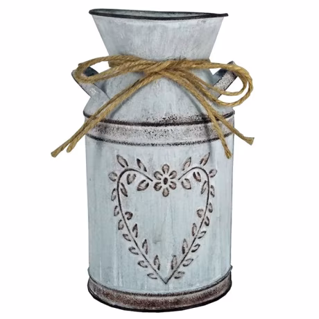Wholesale 24Pcs/Carton Rustic Milk Can Tin Jug Vases Decorative Flower Vase for Farmhouse Kitchen Wedding Decoration